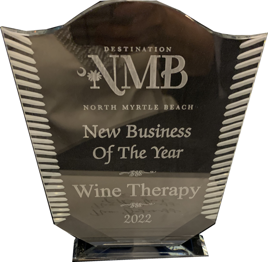 wine therapy new business of the year award 2022 North Myrtle Beach